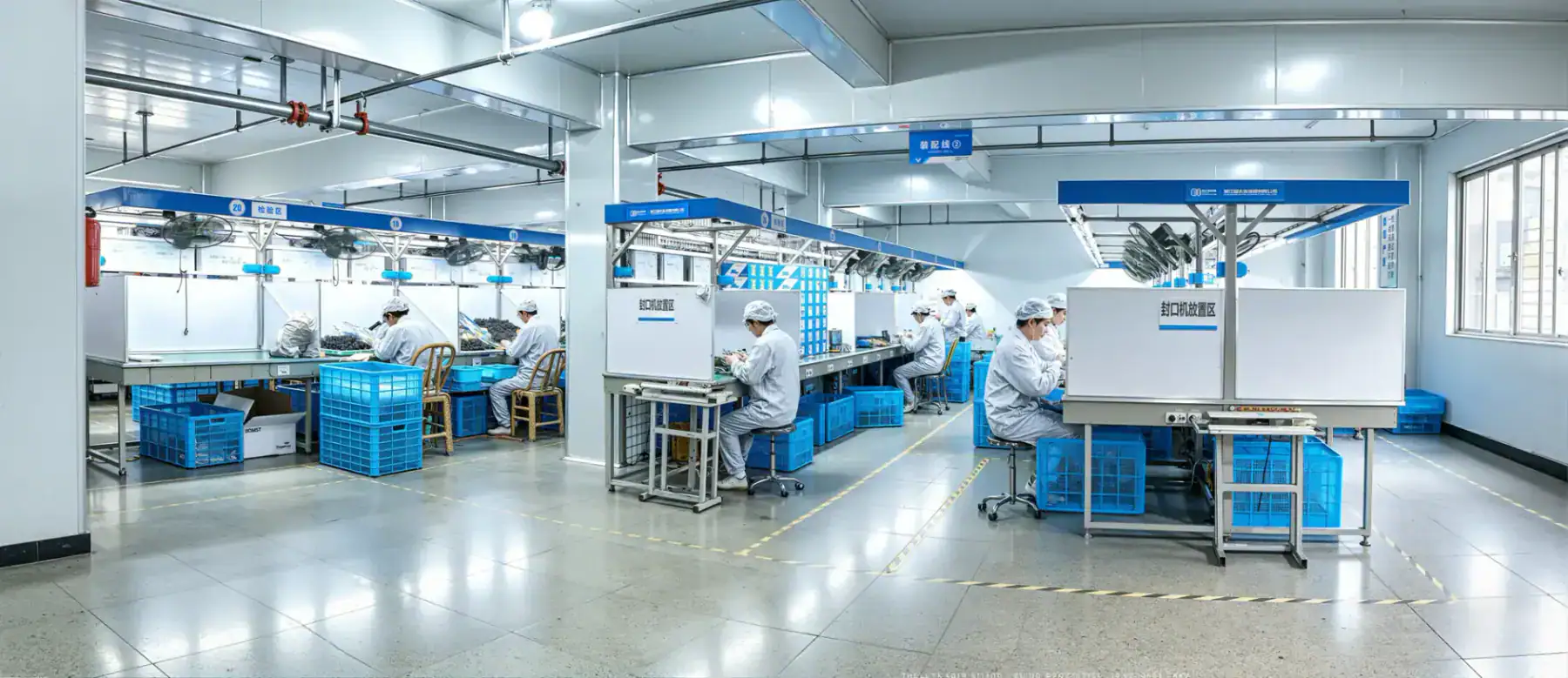 Assembly line operations at BOWO Electric