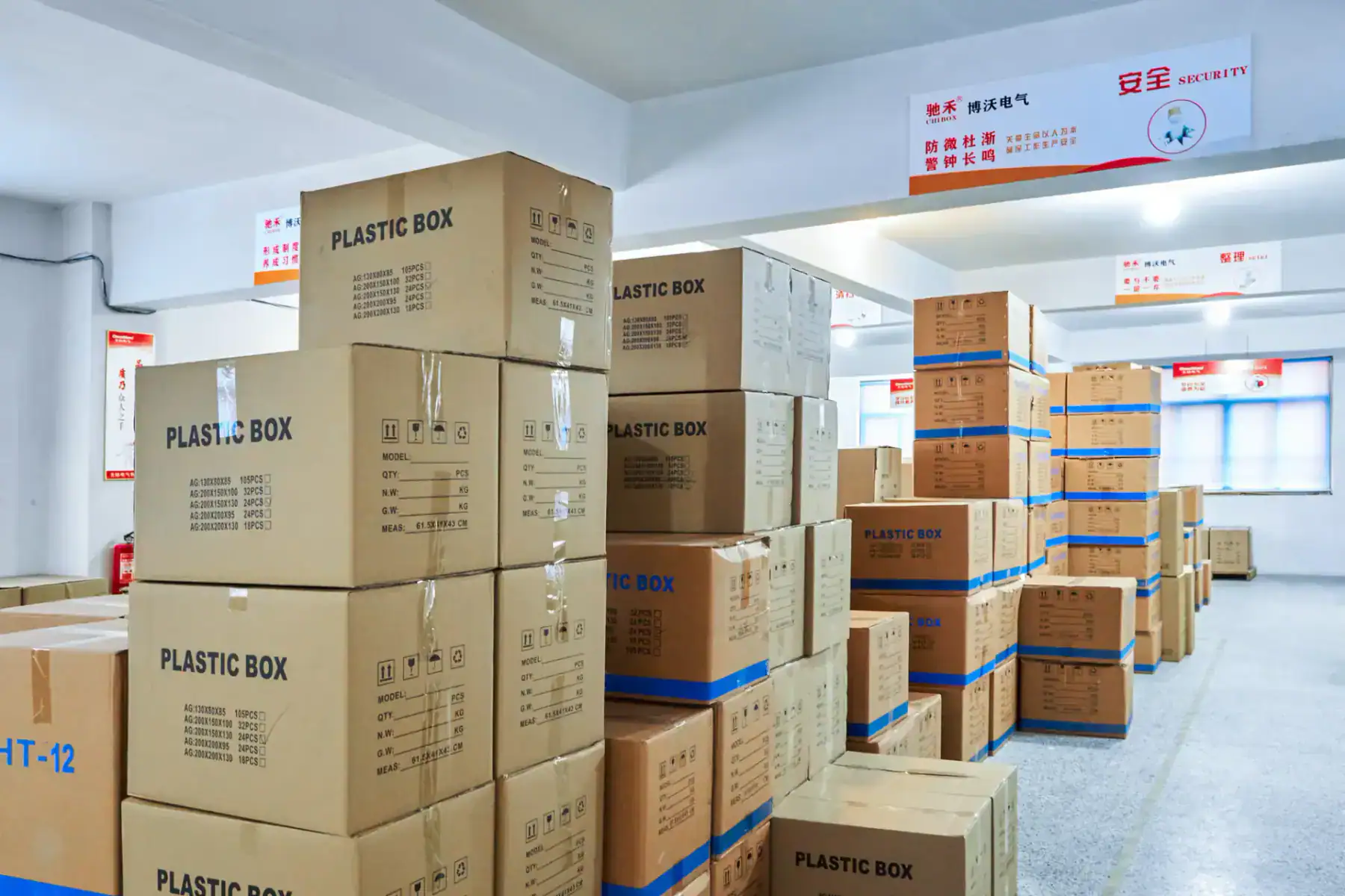 Organized enclosure inventory at BOWO Electric