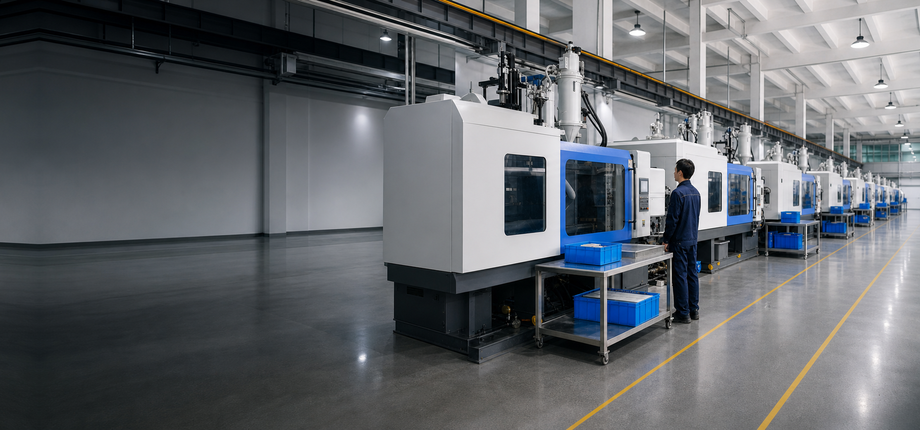 Modern BOWO injection molding workshop