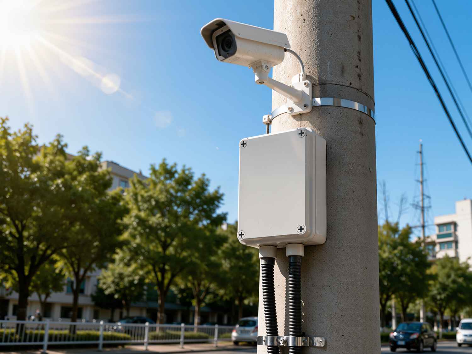 Roadside CCTV junction box installation