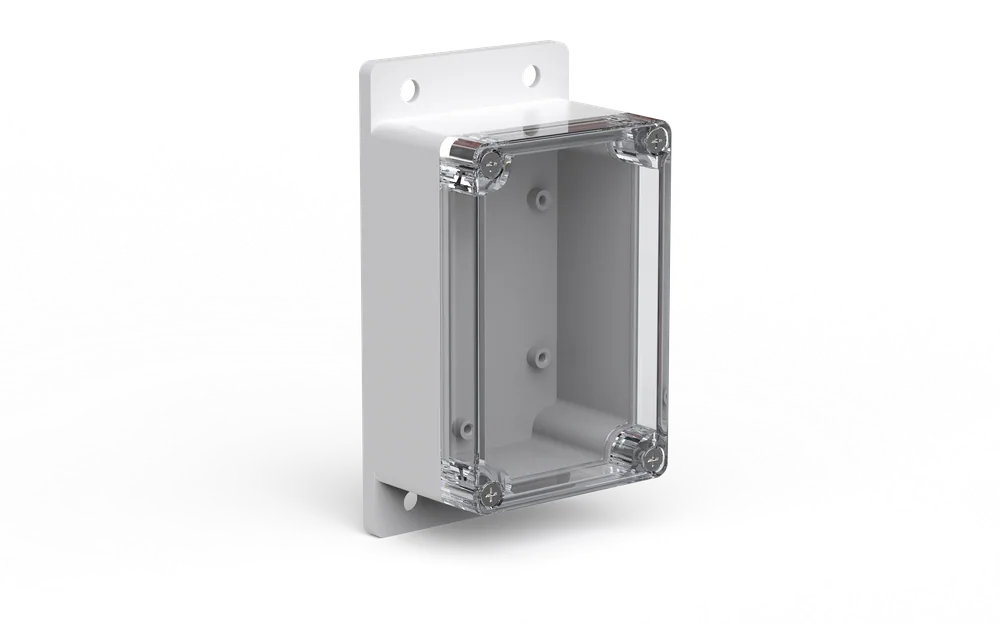 Waterproof enclosure with external mounting ears